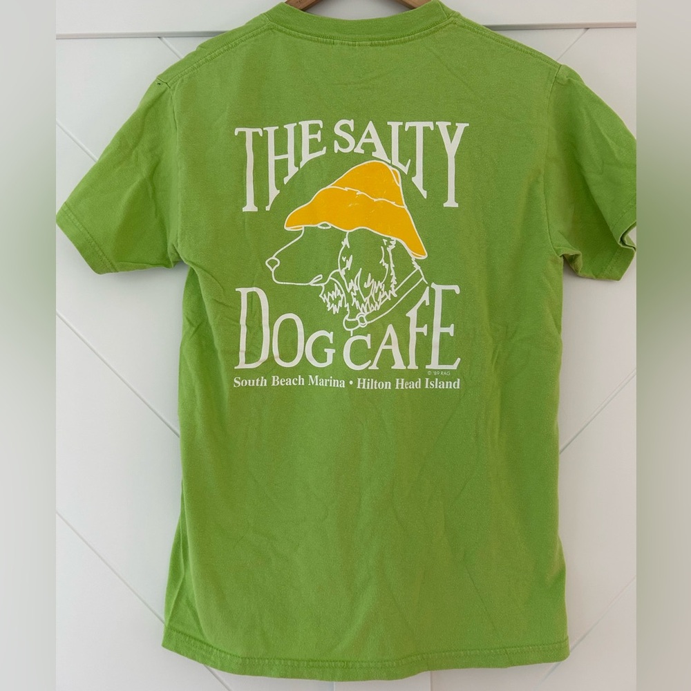 The Salty 🍀Dog Cafe 🍀🍀 T-Shirt in Lime Green